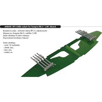 Plastikový model Eduard 1/48 RP-3 60lb rockets for Tempest Mk.V (EDUARD)