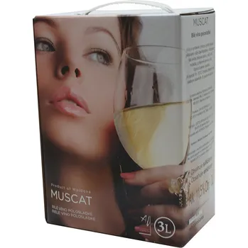 Víno Víno Muscat 3 l BIB polosladké moldavské bílé bag in box Aurvin DK-Intertrade