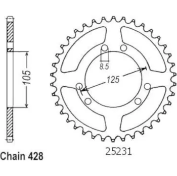 Řetězová sada pro motocykl Sifam Rozeta pro Derbi - Rieju - Yamaha 25231CZ48