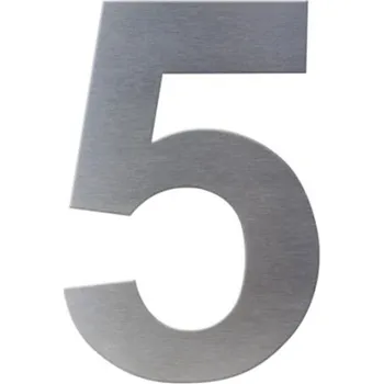 Domovní cedule DOLS DLS-C-5 - nerezová číslice 5, číslo na dům, výška 150 mm