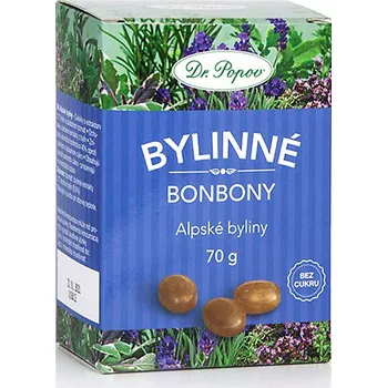 Bonbon Dr. Popov Bonbony Alpské byliny 70 g
