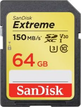 paměťová karta SanDisk Extreme microSDXC 64 GB UHS-I U3 (SDSDXV6-064G-GNCIN) + adaptér
