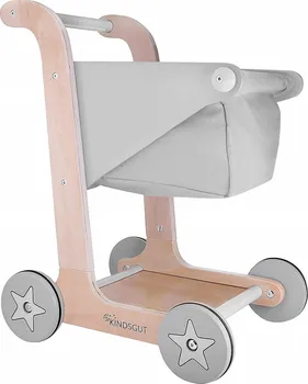 Dřevěná hračka Kindsgut dřevěný nákupní vozík šedá