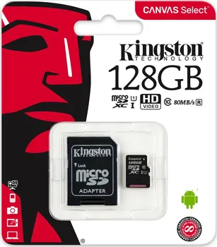Paměťová karta KINGSTON MicroSDXC 128GB UHS-1 SDCS/128GB 