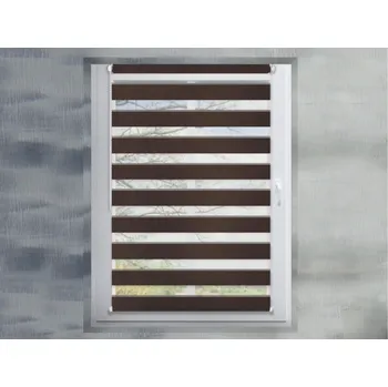 Roleta FEXI Zatemňovací Roleta Den a noc, Silk černohnědá, A 095, 150x30 cm