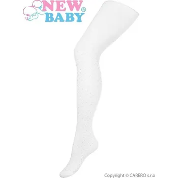 NEW BABY Dětské bavlněné punčocháče 3D New Baby bílé s puntíky Bílá 152 (11-12r)