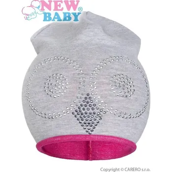 Módní doplněk NEW BABY Jarní čepička New Baby sova šedo-růžová Růžová 86/92