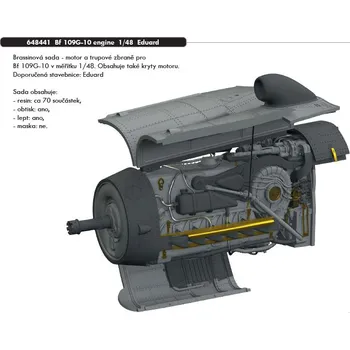 Plastikový model Eduard 1/48 Bf 109G-10 engine (EDUARD)