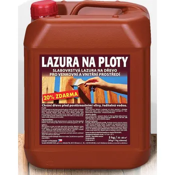 barva a nátěr na dřevo SOKRATES LAZURA NA PLOTY slabovrstvá lazura na dřevo 5kg Barva: oregonská pinie