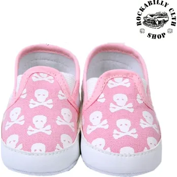 Capáčky Dětské botičky Rocka Skulls Pink