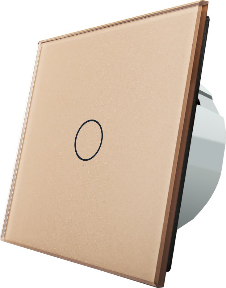 LIVOLO VL-C7-1ST-13 + VL-C7-SR-13 - Presa Satellitare Con Placca In Vetro - Colori Bianco, Nero, Grigio, Oro - Design Touch Moderno Per Pareti