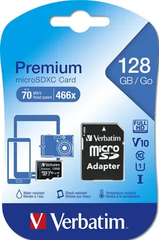 Paměťová karta Verbatim Premium microSDXC 128 GB (E-711746) + Adaptér