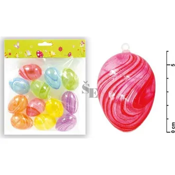 Bytová dekorace Plastová vajíčka průhledná 6cm 12 ks S34035, MFP Paper