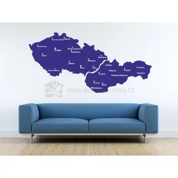 Samolepící dekorace Samolepky na stěnu - Mapa Československa