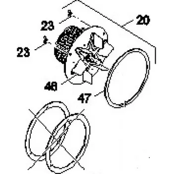 Kotel Dakon Kolo oběžné ventilátoru NP2 DAKON SP Pyro 87381245080