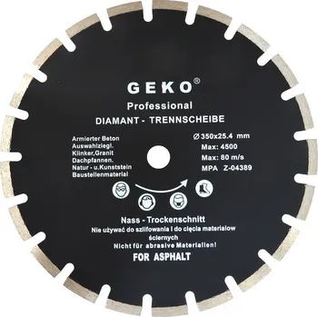 Řezný kotouč Geko diamantový řezný kotouč na asfalt 350 x 32 mm