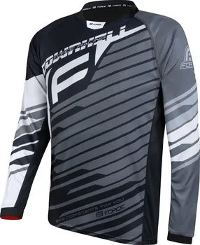 cyklistický dres Force Downhill LS černý/šedý/bílý