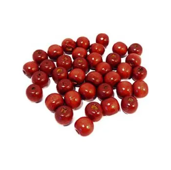 Dětské navlékací korálky Dřevěné korálky tmavě červené 12mm 20g