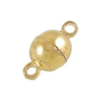 Materiál na výrobu šperku Magnetické zapínání zlatá b. půlkulaté 5mm (1ks)