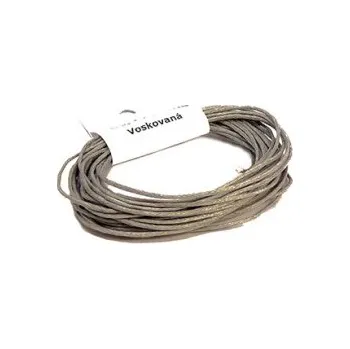 Korálek Voskovaná šňůra 1mm 5m šedá