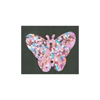 Motýlek Flitry - motýlek růžový laser 10387-192, Baleni 10 g FLITRY TVARY