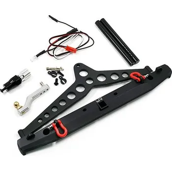 RC vybavení YeahRacing ALU zadní nárazník vč. LED pro SCX10 II a TRX-4
