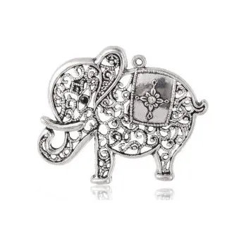 Přívěsek Přívěsek slon s kamínky 60x47mm