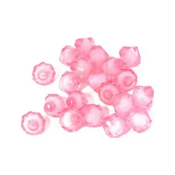Dětské navlékací korálky Korálky plastové růžové 8x8mm 20ks