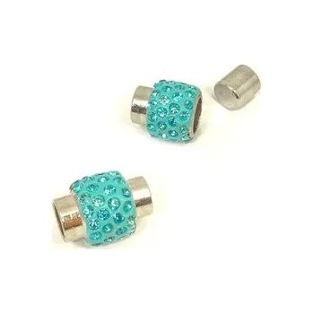 Materiál na výrobu šperku Magnetické zapínání vlepovací 7mm tyrkysové