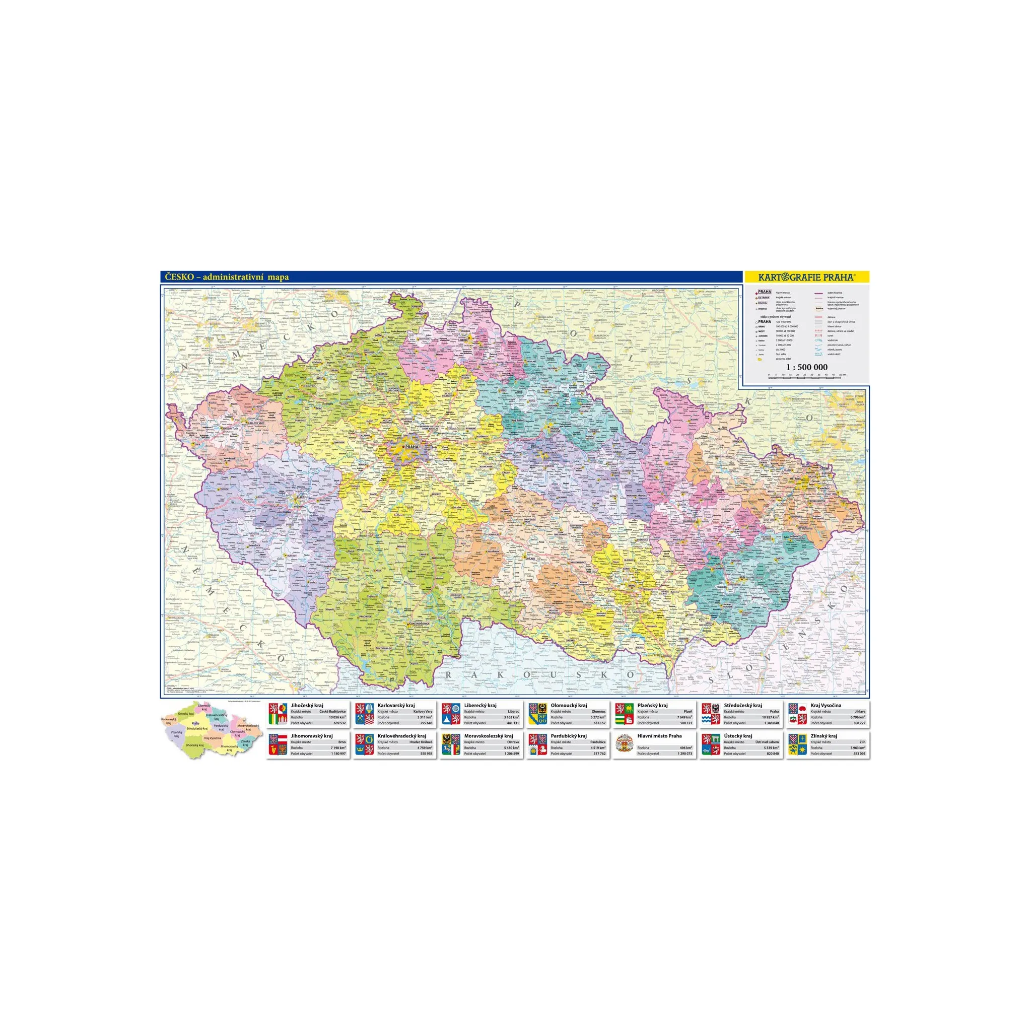 Fotografie 1 -  Česká republika - administrativní mapa 1:500 tis. - Kartografie Praha