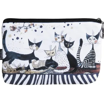Kosmetická taška Kosmetická taštička Rosina Wachtmeister - Kočky v šedém 19*13 cm (Taška kosmetická s kočkou)
