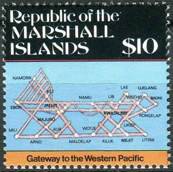 Poštovní známka Marshall Islands (1987) MiNr. 119 ** - Marshallovy ostrovy - Mapy ostrova - mapa barů Marshallových ostrovů