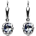 Zlaté náušnice, synt. světlý akvamarin, bílé zlato, NK 1140/20