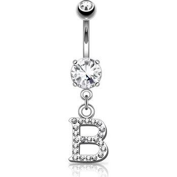 Piercing Šperky4U Piercing do pupíku - Iniciála - WP01216-B