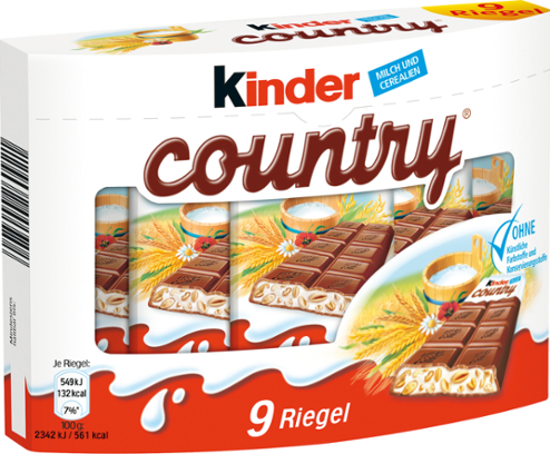 Kinder Country 9 x 23,5 g od 110 Kč - Zbozi.cz