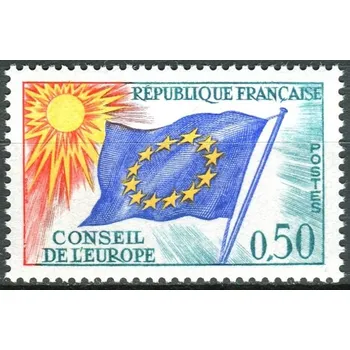 Poštovní známka Post France (1971) MiNr. 15 ** - Francie - Rada Evropy - Vlajka EU