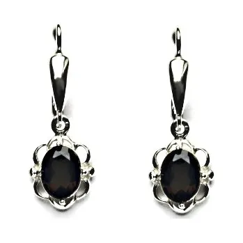 Náušnice Zlaté náušnice, přírodní záhněda, bílé zlato, NK 1140/20