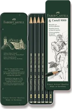 Grafitová tužka Faber-Castell 9000 plechová krabička 6 ks