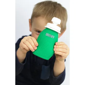 DOMKY Plnitelná silikonová kapsička na jídlo zelená 180 ml