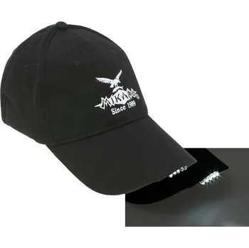 Rybářské oblečení Mikado Kšiltovka černá s LED světlem