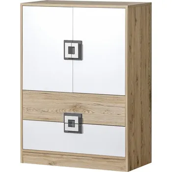 Komoda Nábytek Pyramida, s.r.o. Komoda NIKO 9 dub jasný/bílá/popel