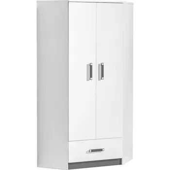 Šatní skříň Nábytek Pyramida, s.r.o. Rohová šatní skříň TRAFICO 2 bílá/popel