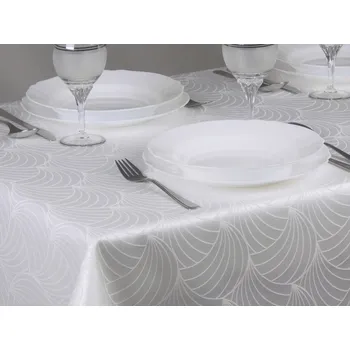 ubrus HEDVA ČESKÝ BROKÁT Ubrus Odaska vějířky bílá Rozměr ubrusu: standard 120x140, Barva: bílá