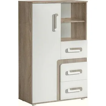 Komoda Nábytek Pyramida, s.r.o. Komoda kombinovaná APETTITA 6 dub jasný/bílá