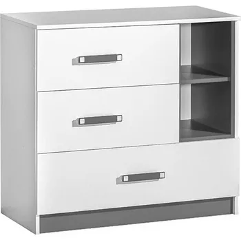 Komoda Nábytek Pyramida, s.r.o. Komoda TRAFICO 8 bílá/popel