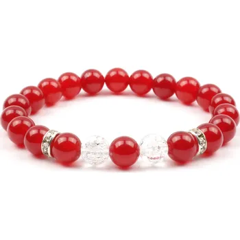 Náramek Moni - náramek jadeit malinový křišťál praskaný