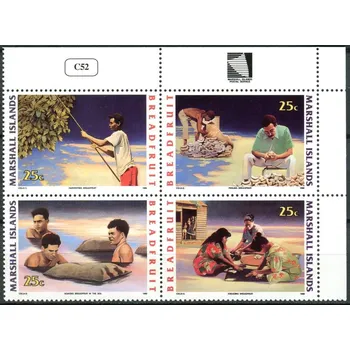 Poštovní známka Marshall Islands (1990) MiNr. 334 - 337 ** - Marshallovy ostrovy - 4-bl - Zpracování chlebovníku