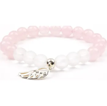 Náramek Moni - dámský náramek růženín křišťál matný andělské křídlo