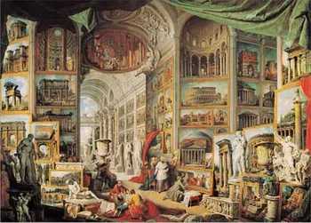 Puzzle Ricordi Pannini Galerie obrazů s pohledy na Řím 1500 dílků