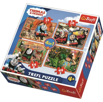 Puzzle Trefl Mašinka Tomáš 4v1 35,48,54,70 dílků
